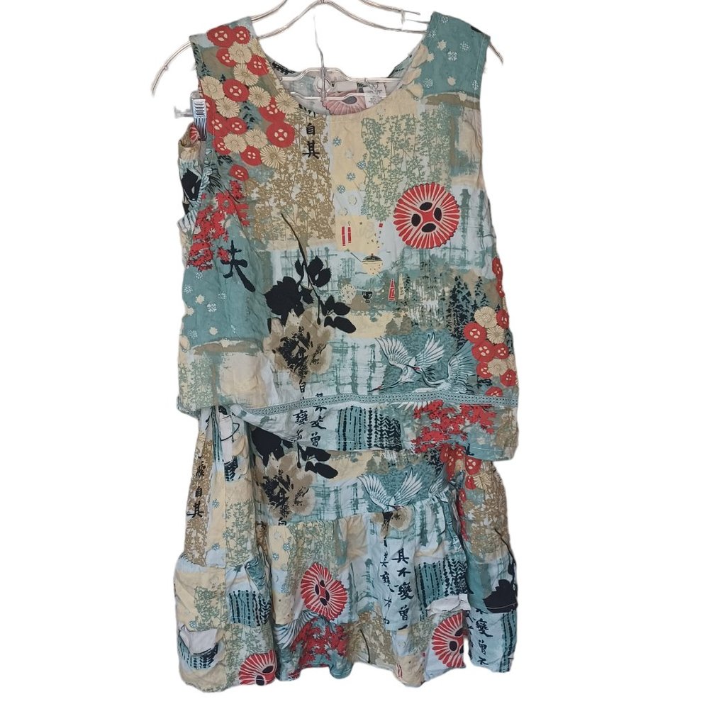 Weekend Clothes Line Floral Top And Skirt Set Size Large
